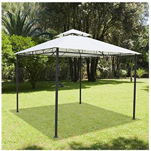 PAPILLON Gazebo In Acciaio Verniciato Copertura Poliestere Colore Beige 300x300 Cm