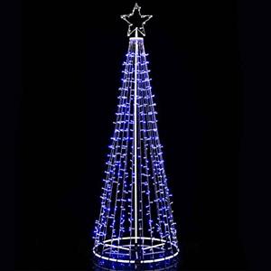 BAKAJI Albero di Natale Luminoso 2,2 metri con 592 Luci Led 8 Giochi di Luce Struttura in Metallo Arredamento Addobbo Natalizio con Stella Decorazione Natalizia Colore Blu (224 cm Blu Stella Vuota)
