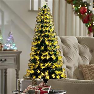 Bakaji Albero di Natale Luminoso Altezza 90 cm con 95 Luci Bianco Caldo Decorazioni Natalizie da Esterno e Interno Addobbi Natalizi Design Moderno Elegante Base a Croce
