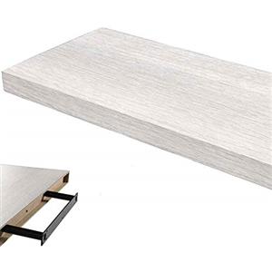 BAKAJI Mensola Scaffale da Parete Design Moderno in Legno MDF Ripiano Libreria Design Moderno Dimensione 60 x 25 x 4 Decorazione Parete Casa (Bianco Legno)