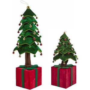 BAKAJI Albero di Natale Pieghevole in Poliestere Effetto Velluto, Decoro Addobbo Natalizio Telescopico Allungabile, Luci Bianco Caldo, Alberello Decorazione Natalizia Casa, Vetrine, Negozi (110 cm)