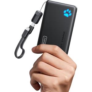 INIU Power Bank, Piccolo & Leggero 45W Ricarica Rapida 10000mAh Powerbank con Cavo USB C Collegato, Idoneo per Volo, Essenziali da Viaggio, Caricatore Portatile per iPhone 17 16, Samsung, Xiaomi ecc