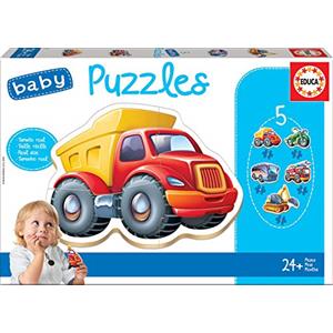 Educa - Baby Puzzle Veicoli | 5in1 Baby Puzzle 3/4/5 pezzi | Veicoli, Primo Puzzle Bambini | dai 2 anni (14866)