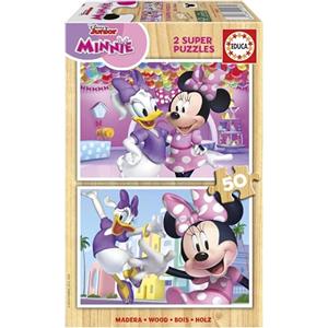 Educa - Puzzle Legno Minnie Mouse | 2x50 pezzi Puzzle Legno | Minnie, Disney Bambina | dai 5 anni (19962)