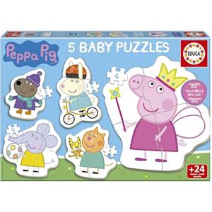 Educa - Baby Puzzle Peppa Pig | 5in1 Baby Puzzle 3/4/5 pezzi | Peppa Pig, Primo Puzzle | dai 2 anni (20318)