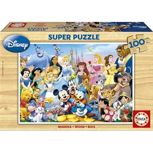 Educa - Puzzle Meraviglioso Mondo Disney | 100 pezzi Puzzle Legno | Disney Personaggi, Legno | dai 6 anni (12002)