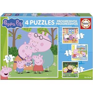 Educa - Puzzle Peppa Pig | 4in1 Progressivo 6/12 pezzi | Peppa Pig, Bambini Piccoli | dai 3 anni (20325)