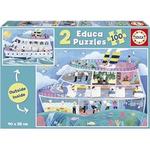 Educa - Puzzle Barca | 2x100 pezzi Puzzle Set | Interno Esterno, Puzzle Bambini | dai 6 anni (19958)