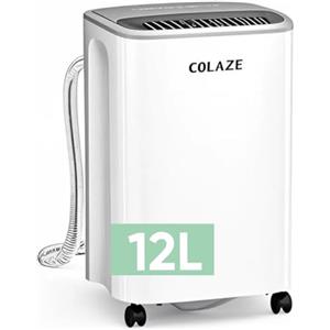 COLAZE Deumidificatore Casa Muffa 12 litri/giorno con Tanica Estraibile/Tubo di Drenaggio, Deumidificatore Portatile Piccolo per Casa, Silenzioso, Timer 24 Ore Integrato - adatto fino a 30 mq