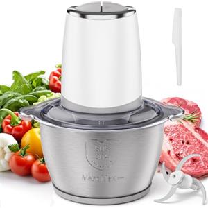 OUSFOT Tritatutto da Cucina Elettrico 1,8L Frullatore Tritatutto Multifunzione 500W, Tritatutto con Ciotola in Acciaio Inox per Verdure, Frutta, Carne, Cucina