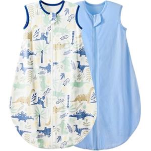 Duomiaomiao Sacchi nanna Estivi 0.5 TOG - Sacco nanna estivo in 100% cotone puro per clima caldo. Sacchi nanna traspiranti e lavabili, senza maniche, confezione da 2 pezzi, comfort ottimale.