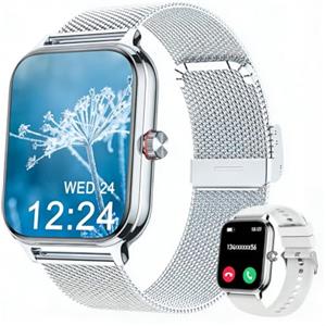 LODIMEKE Smartwatch Pressione Sanguigna e Chiamate, 1.96" Orologio Uomo Donna Fitness con Cardio Contapassi Sonno, 100+ Modalità Sportive, Sveglia e Calcolatrice, AI Assistente, Regalo per iOS Android