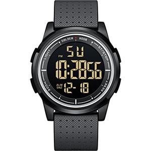 GOLDEN HOUR Ultra-Sottile Minimalista Sport Impermeabile Orologi Digitali Uomo con Display Ampio Angolo Cinturino in Gomma Orologio da Polso per Uomini Donne