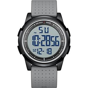 GOLDEN HOUR Ultra-Sottile Minimalista Sport Impermeabile Orologi Digitali Uomo con Display Ampio Angolo Cinturino in Gomma Orologio da Polso per Uomini Donne -Grigio