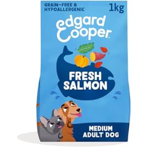 Edgard Cooper Edgard & Cooper Crochette Cani Adulti Per Cani Di Taglia Medium (1kg), Salmone Fresco, Ricetta Ipoallergenica Con Zucca, Cavolo Riccio e Patata Dolce Senza Farine Di Carne