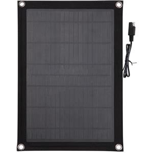 Technaxx Caricatore Solare 12V 10W per Batteria Auto - Caricatore di Mantenimento/Trickle Charger con Pinze Batteria & Presa Accendisigari, Pannello Solare per Auto, Moto, Camper, Barca - TX-209