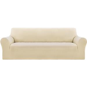 Deconovo Copridivano 3 Posti Elasticizzato Fodera Protettiva Divano Universale con Braccioli per Divano Beige