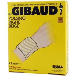Gibaud Polsino a Righe Beige 6 cm Taglia 3 - Supporto per Polso con Contenzione Regolabile e Propriocezione