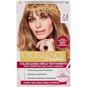 L'Oréal Paris Excellence Crème Tinta Permanente Biondo Dorato 7.3 - Nutriente e a Lunga Durata