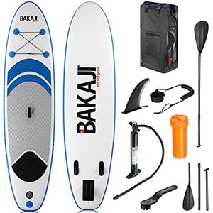 Bakaji Tavola da Surf Gonfiabile Dimensione 320 x 81 cm Paddle Board con Pagaia in Alluminio Pinna Grande Removibile Gonfiatore Custodia Cinturino Caviglia e Accessori Sport Acquatici Mare Spiaggia