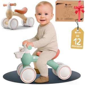 Mallie® Bicicletta Senza Pedali per 1 Anno con cestino - Balance Bike, Regalo Bambino 1 Anno, Bici Senza Pedali 2 Anni, Regalo Bimbo, Regalo Bambina