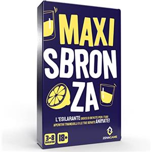 ZENAGAME Maxi Sbronza, Il Gioco Alcolico con Carte per Bere Italiano - Drinking Game da Tavolo per Adulti, per Feste