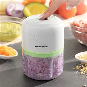 InnovaGoods® Echoppie, mini tritatutto portatile, portatile, pratico e versatile, ideale per tritare frutta, verdura, frutta secca, 3 lame in acciaio inox, capacità 150 ml, 45 W di potenza