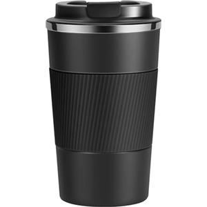 SLOSH Tazza Termica Termos Caffè Caffe Coffee Mug-to-Go Viaggio Acciaio Inox Senza BPA Isolata prova di perdite per Auto Ufficio per Caffè e Tè (Nero 380ml)
