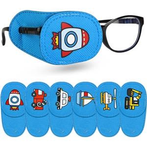 Hifot 6 Pezzi Benda Occhio Pigro Bambini, Eye Patch Coprente per occhio pigro ambliopia,Patch Occhio per Occhiali Benda per occhio per Occhiali Che Curano Ambliopia