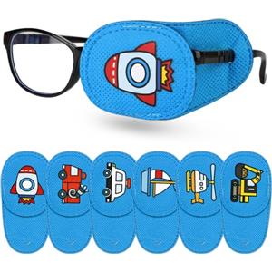 Hifot 6 Pezzi Benda Occhio Pigro Bambini, Eye Patch Coprente per occhio pigro ambliopia,Patch Occhio per Occhiali Benda per occhio per Occhiali Che Curano Ambliopia