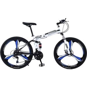 Asdfeop Mountain Bike Pieghevole da 24 e 26 con Doppia Sospensione, Telaio in Acciaio ad Alto tenore di Carbonio, 21 velocità, Bici da Ciclismo Sportiva per Adulti, Uomini e Donne, Adolescenti