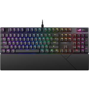 ASUS ROG Strix Scope II X Wired USB Tastiera da gioco meccanica - 100% full-size, hot swap pre-lubrificato ROG NX Snow V2 Linear Switch, tasti PBT, RGB, supporto PC/Mac - Nero