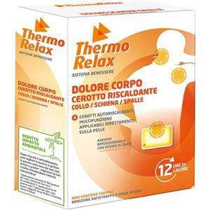 Thermorelax Cerotto Autoriscaldante per Dolore Corpo - 4pz, Sollievo per Collo, Schiena e Spalle