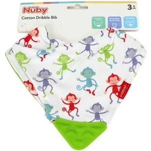 Nuby Bavaglino Bandana con Massaggiagengive in Cotone - Ideale per Bambini da 3 Mesi
