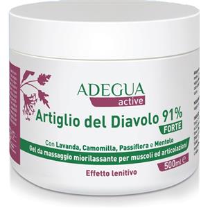 Adegua Active Artiglio del Diavolo 91% Forte Gel Lenitivo 500ml - Gel Miorilassante per Muscoli e Articolazioni con Lavanda, Camomilla e Passiflora