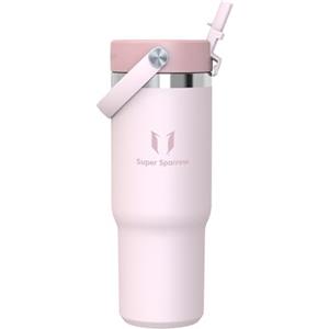 Super Sparrow Sparrow Borraccia Termica 900ml - Twistpath Borracce con Tappo Flex con Cannuccia - Senza BPA & Perdite Bottiglia Acqua - Inox Borracce Termiche Per Portabevande - Ideale Per Casa, Ufficio O Auto