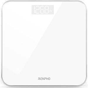 RENPHO Bilancia Pesapersone RENPHO, Bilancia Pesapersone Digitale Alta Precisione con Lettura Grande LED Display, Ultrasottile, Capacità 180kg, Bianco