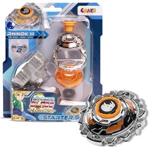 CRAZE Blade Starter Set Serie 2 Rhinok Trottola da battaglia, con lanciatore, per bambini, multicolore