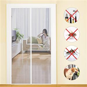 MYCARBON Zanzariera Porta Finestra Magnetica Traspirante Tenda Anti Mosche per Esterno Rete Zanzariere a Calamita(130x240cm, Bianco)