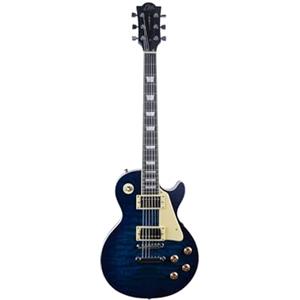 EKO GUITARS - Chitarra Elettrica LS‑300, Corpo Pioppo, Manico Acero, Tastiera WPC, 2 Pickup Humbucker, Ponte Tune-O-Matic, 22 Tasti, Colore Blue Quilted