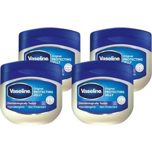 Vaseline Original Protecting Jelly, Crema Protettiva e Riparatrice, Adatta alle Pelli Sensibili, Pelle Secca Nutrita, Barriera Cutanea Rigenerata, Con Gelatina di Petrolio Puro, 4x 100ml