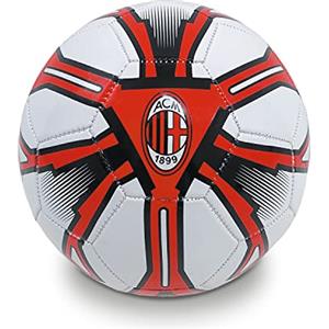 Mondo Toys - Pallone da Calcio Cucito A.C. MILAN - Prodotto Ufficiale - misura 5 - 300 g - colore Rosso Nero - 13449