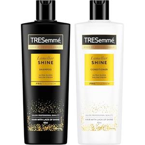 TRESemmé Lamellar Shine Set Cura dei Capelli, Con Shampoo e Balsamo, Capelli Setosi, Lucenti e Districati, Fibra Capillare Rinforzata, Con Tecnologia Lamellar, 400ml + 400ml