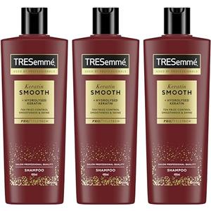 TRESemmé Keratin Smooth Shampoo Anti-Crespo, Per Capelli Lisci, Capelli Lucenti e Setosi, Azione Anti-Crespo Fino a 72 Ore, Con Cheratina Idrolizzata, 3x 400ml