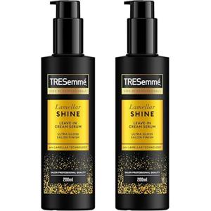 TRESemmé Lamellar Shine Crema-Siero Leave In Illuminante, Per Tutti i Tipi di Capelli, Capelli Setosi, Lucenti e Districati, Fibra Capillare Rinforzata, Con Tecnologia Lamellar, 2x 200ml