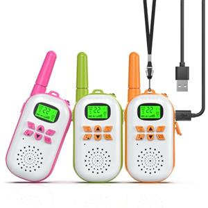 Inspireyes Walkie-Talkie Bambini Ricaricabili, 48 Ore di Orario di Lavoro, 3 Chilometri di Lungo Raggio, Regali di Compleanno per Ragazzi Ragazze, Giocattoli da Esterno per Bambini di 3-12 Anni