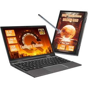 LONGEVINCE Mini computer portatile 2-in-1 da 10,95 con touchscreen,rotazione a 360° Laptop,Celeron N95, 2000x1200,12GB DDR5, layout tastiera italiana,BT5.0 Win11pro,notebook(Grigio, 12+960G SSD)