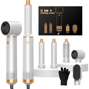 OKWRAP Air Styler Asciugacapelli 5 in 1, Multistyler 5 in 1, Asciugacapelli, Arricciacapelli Automatico, Spazzola Capelli, Ideale Per Capelli Lisci, Boccoli e Voluminosi