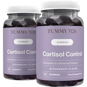 Tummy Tox TummyTox, Ashwagandha per Trovare Sollievo Dallo Stress, con GABA, Rodiola Rosea, Vitamina B6, Vitamina B12, Cortisol Control, 120 Caramelle Gommose