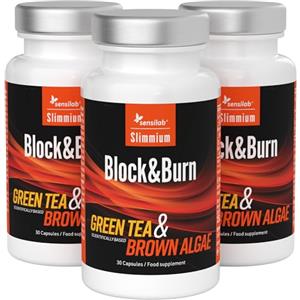 Slimjoy Slimmium Block&Burn - Integratore Dimagrante con Estratto di Tè verde e Alghe Brune - Ricco di Iodio, Zinco e Piperina - 90 capsule, Sensilab